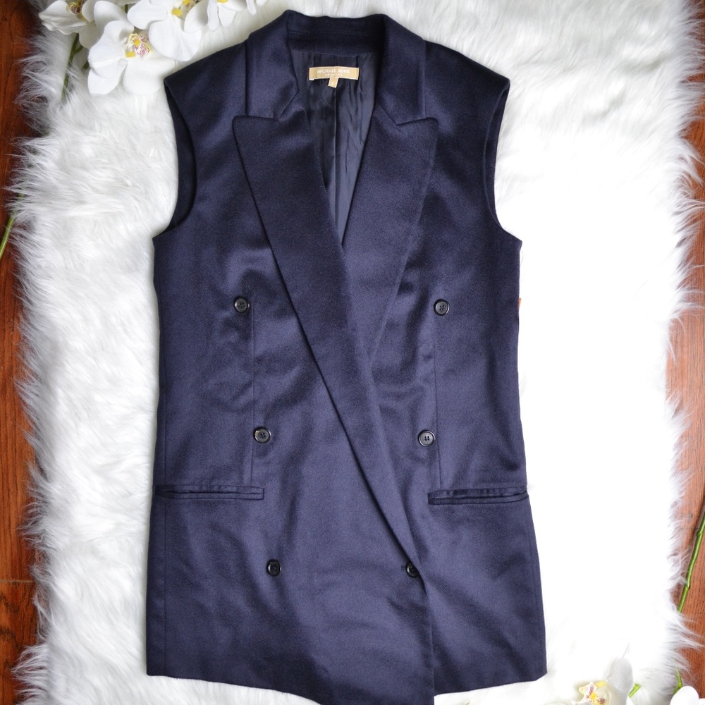 Michael Kors Long Vest 100% Cashmere Size 2 Womens